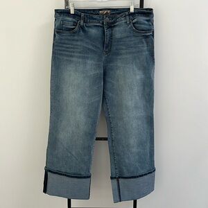 Kit from Kloth Charlotte High Rise Fab Ab Culottes Wide Legs Roll Up Jeans Women